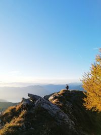 Scenic view of mountains against clear sky