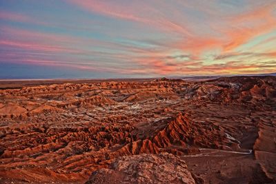 Scenic view of landscape against sky during sunset