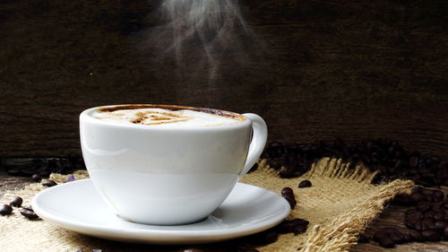 Close-up of coffee on table