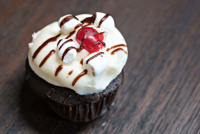 Close-up of chocolate cupcake