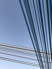 Low angle view of cables against clear sky