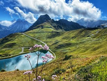 Scenic view of mountains against sky