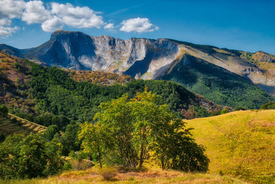 Scenic view of mountains against sky