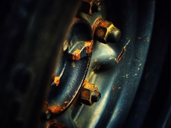 Close-up of rusty machine part