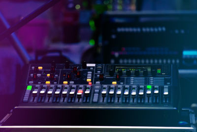 Close-up of sound mixer