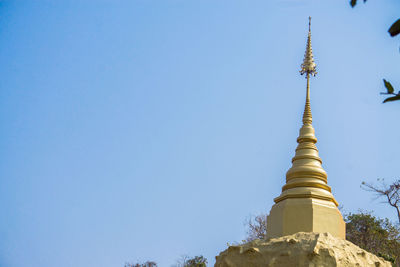 Low angle view of pagoda against sky