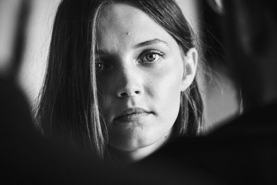 Close-up portrait of a young woman