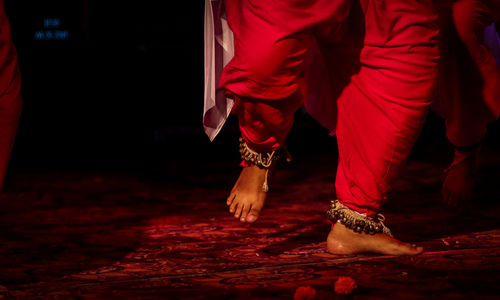 Low section of people dancing on stage