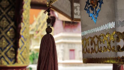 Clothes hanging on wall outside building