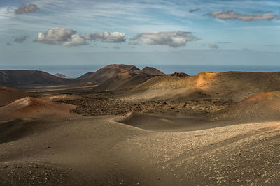 Scenic view of arid landscape against sky