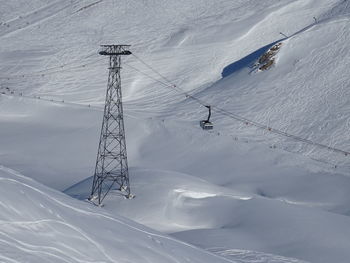 Aerial view of snow covered mountain