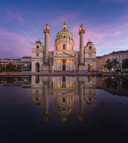 Reflection of buildings in water