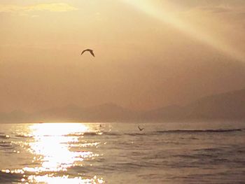 Scenic view of sea at sunset