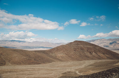 Scenic view of landscape against cloudy sky