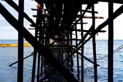 Pier over sea against sky