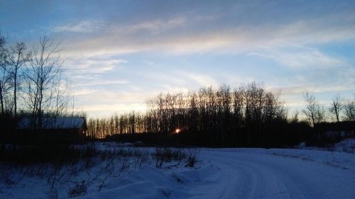 Scenic view of snow covered landscape