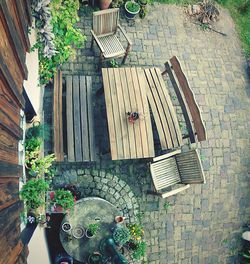 High angle view of building