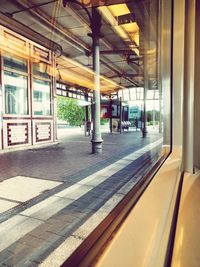 Empty railroad station platform