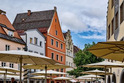 Low angle view of buildings against sky