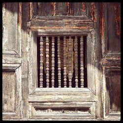 Closed wooden door