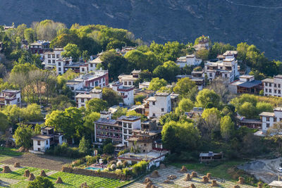 High angle view of townscape