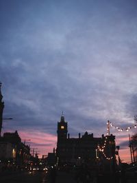 View of city at night