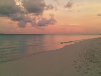 Scenic view of sea at sunset