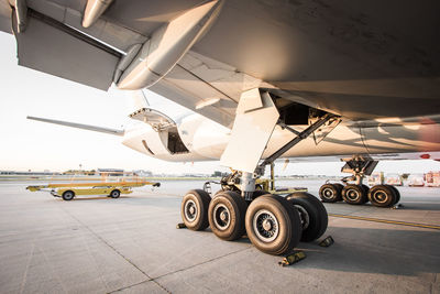 View of airplane at airport runway