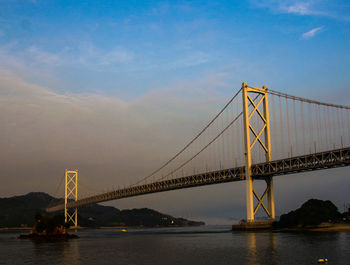 Suspension bridge over sea