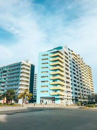 Low angle view of buildings against sky