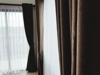 Close-up of curtains at home