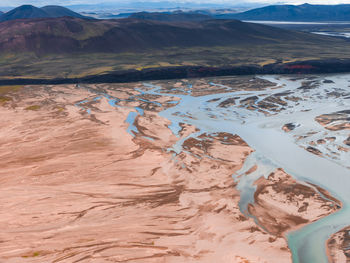 Scenic view of beach against mountain
