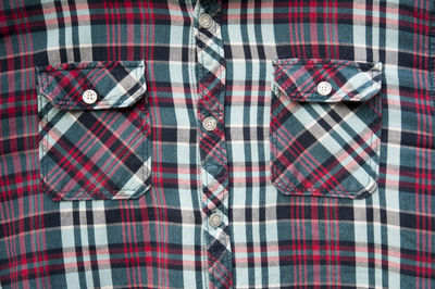 Close-up of button down shirt