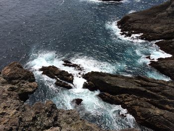 Close-up of rocks in sea