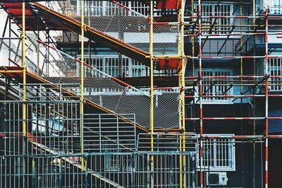 Metal railing on staircase