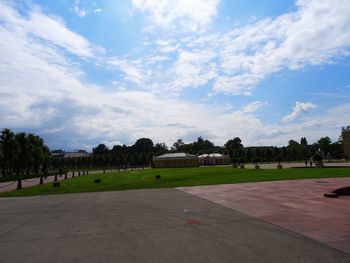 View of park against cloudy sky