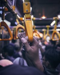 Close-up of man holding smart phone