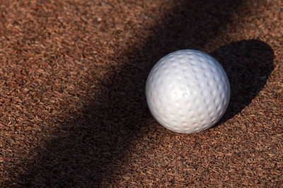 High angle view of ball on floor