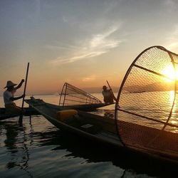 Scenic view of sea at sunset