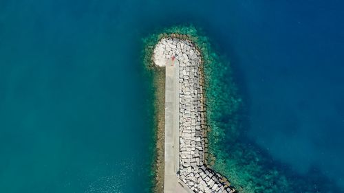 High angle view of sea shore