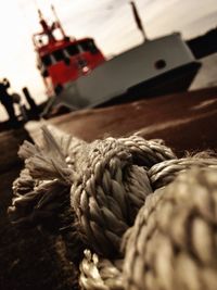 Close-up of rope against blurred background