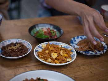 Rice gruel and side dish . concept breakfast thai style