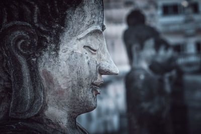 Close-up of statue against blurred background