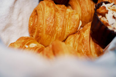 High angle view of bread in container