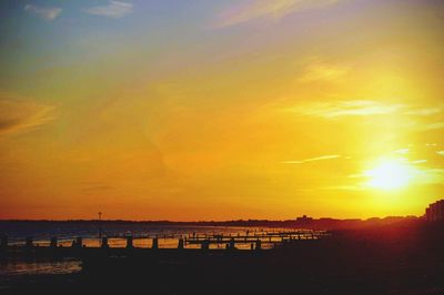Scenic view of sunset over sea