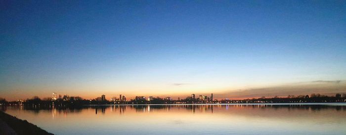 View of river at sunset