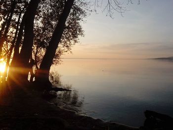 Scenic view of sunset over sea