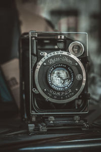 Close-up of camera