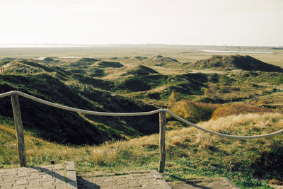 Rope fence in dunes