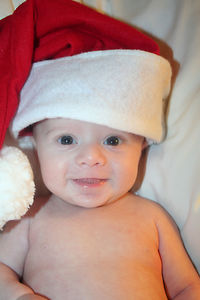 Close-up portrait of cute baby girl